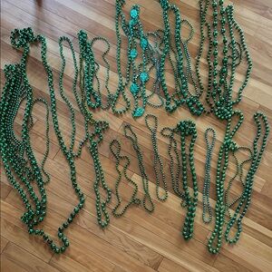Green Beaded Mardi Gras Necklaces